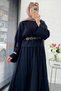 Premium Vual Crush Skirted Double Suit Set – Navy Blue - 3