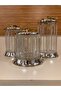 Jar 3-Piece Brass Butterfly Model Lid Silver Stone Heights 22-18 and 14 cm Diameter 15 cm - 6