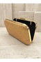 Nude Color Lace Embroidered Gold Detailed Chain Strap Women's Evening Dress Bag Wedding Engagement Graduation - 4