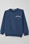 Boy's Tracksuit Set with Back Print Detail Pocketed Ages 7-12, Indigo - 6