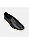 Men's Black Thick Soled Leather Sports Shoes Loafers - 7