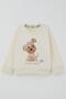 Baby Boy Tracksuit Set Cute Puppy Printed 6 Months-2 Years, Cream - 2