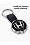 Premium Honda Keychain Chrome Plated Auto Keychain Metal Body Leather Belt Honda Car Keychain