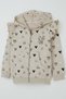 Baby Girl Dress Set Heart Patterned Shoulder Ruffle Detail Hooded 9 Months-3 Years, Beige - 6