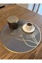 FABRICWORKS Ginkgo Leaf Round Placemat Set of 4 – 38 cm Decorative Table Mat - 4