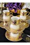Acar Plus 24K Gold Golded Engraved Coffee Cup Set for 6 People (Maxi̇ne) - 6