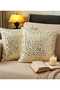 Set - Luxury Rabbit Fur Cushion Cover - Front Side Plush Back Soft Velvet Gold Printed 45X45 cm - 3