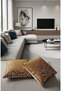 Set - Luxury Rabbit Fur Cushion Cover - Front Side Plush Back Soft Velvet Gold Printed 45X45 cm - 4