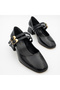 Women's Black Patent Leather Mary Janes Pair Buckled Block Heel Shoes Vdz02008 - 4
