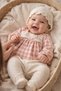 Natural Pink-White Checked Lace Pack Baby Girl Bodysuits (0-1) 100% Cotton (5 Pieces) Newborn