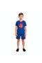- -Boys Night Pajama Set – Long Sleeve Cotton Blend Sleepwear, Blue & Red 2–6 Years