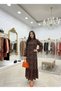 Floral Print Mock Neck Maxi Dress - Orange Detailed