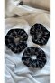 3-Pack Plaid Patterned Rubber Buckle - Winter Soft Flannel Scrunchie Hair Accessory - 4
