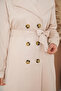 T5853 Double-Breasted Collared Hijab Trench Coat - Beige - 2