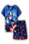 - -Boys Night Pajama Set – Short Sleeve Cotton Blend Sleepwear, Blue, 2–6 Years