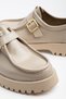 Women's Leather High-Sole Buckle Casual Shoes - 4