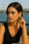 Sierra01 Gold Half Heart Hoop Earrings