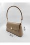Women's Daily Beige Handbag and Shoulder Bag Quality Faux Leather and Luxurious Gold Detailed Stylish Design with Workmanship - 2