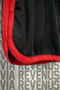 Boxing Lettering Printed with Side Strips Piped Detail Women's Sports Running and Fitness Shorts - 2