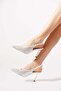 Serfere full beaded v-neck evening dress for women Heeled Shoes satin - 2
