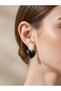 Black Big Heart Themed Shiny Pearlescent Nail Model Stylish Earrings - Does Not Tarnish Steel - 2