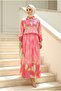 Women's Oversized Patterned Two-Piece Hijab Set Shirt Skirt Relaxed Fit Summer Set - 3