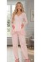 New Season Powder Special Lace Detailed Design 100% Cotton Maternity Maternity Dressing Gown Pajama Set - 4