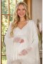 New Season Ecru Special Lace Detailed Design 100% Cotton Maternity Pajama Set - 7