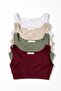 Women's Rib Knit Strap Top Corded Fabric Cropped Beige - 6