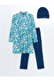 Lcw Dream Women's Hijab Swimsuit Set with Stand Collar Pattern (S5) - 5