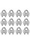12pcs 12Pcs U Type M3 Cable Clamps 3mm Wire Rope Fixing Clip Stainless Steel U Bolts Saddle Fastener - 8