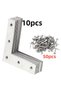 60pcs 60pcs stainless steel L-shaped bracket, corner connector bracket, used for wooden furniture an
