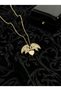 Pop-Up Gold Color Heart Steel Necklace with Angel Wing Design - 2