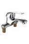 Silver Stainless Steel Basin Faucet, Double Control Double Hot and Cold Faucet, Wrench Type Mixer... - 8