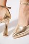 Likano Pointed Platform Women's Evening Dress Heeled Shoes Gold Metallic - 4