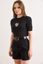 Women's Black Stone Heart Detailed Cotton Content Knitwear Blouse Blz-19003259 - 3