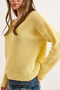 Women's Yellow Boat Neck Transitional Knitwear Blouse Blz-19003252 - 5