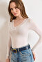 Women's White Collar Ankle Lace Detailed Sheer Blouse Blz-19003258 - 2
