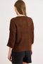 Women's Bitter Brown Hair Knit Lace-Like Knit Loose Fit Transitional Knitwear Blouse Blz-19003225 - 6