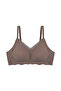 Non-wired Laser Cut Detailed Low-Cut Crossed Tulle Piece Stitch-Free Bra Set