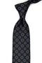 Black Motif Pattern Classic Tie with Handkerchief Kk13569