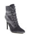 Women Velvet High Heeled Boots in Grey