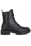 Women's Faux Leather Lace Up Boots in Black - 2