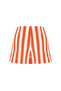 Women's Red Striped Button Detailed Mini Short Skirt - 5