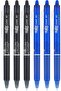 FriXion Clicker 0.7 mm, Erasable Gel Pens, Fine Point (6-Pack, Black/Blue)