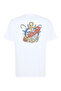 Men's White Loose Fit Marine Printed Crew Neck T-Shirt - 2
