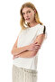 Women's Off-White Embroidered Low-Sleeve Crew Neck T-Shirt - 3