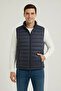 Men's Inflatable Zippered Vest Water Repellent Quilted Lined Fabric with Pockets Lightweight Winter Sports Comfortable Fit