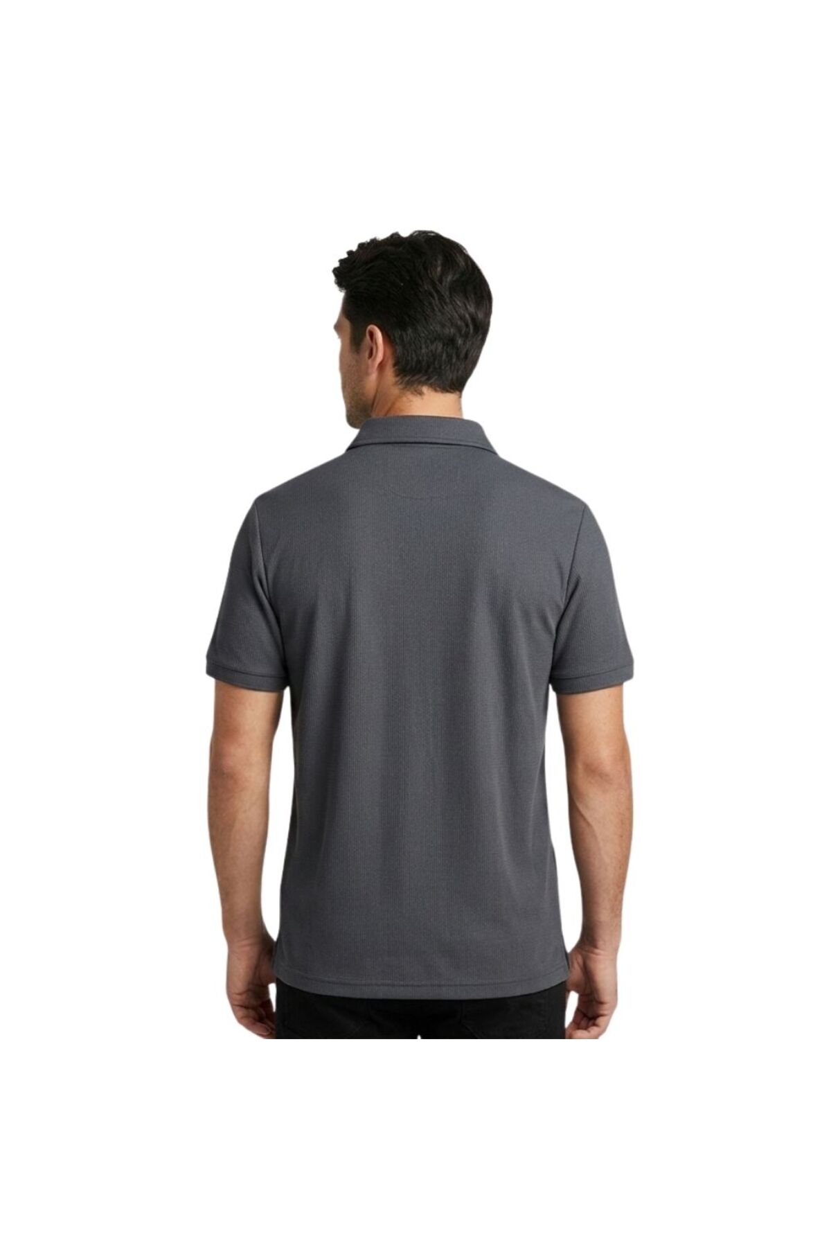 Buttoned Polo Collar Men's T-Shirt Otoban Fume - 4