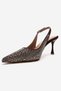 Johanna Brown Gold Stone Women's Heeled Shoes - 6
